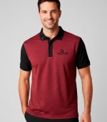 polo de golf en rojo y negro